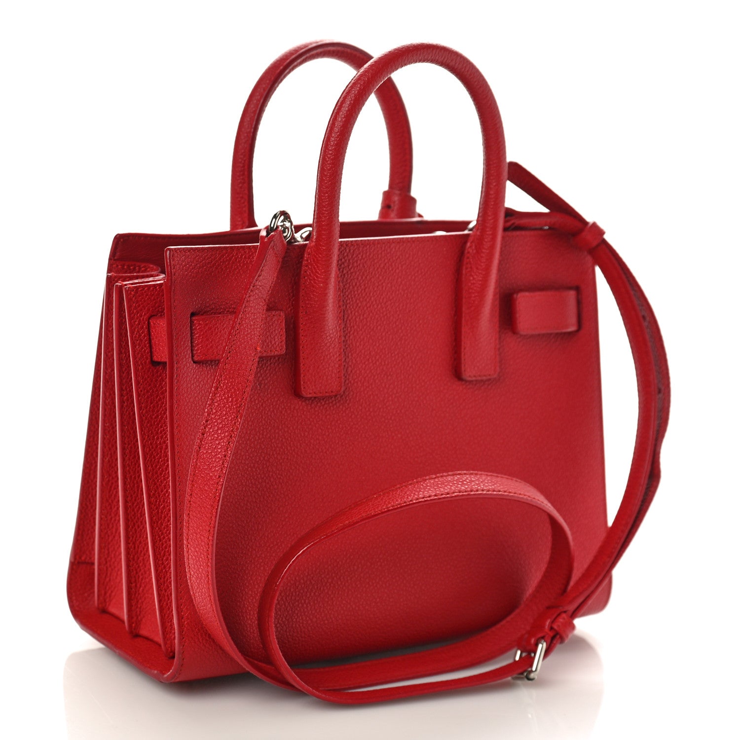 Saint Laurent Grained Calfskin Nano Sac De Jour Lipstick Red 2 of 11