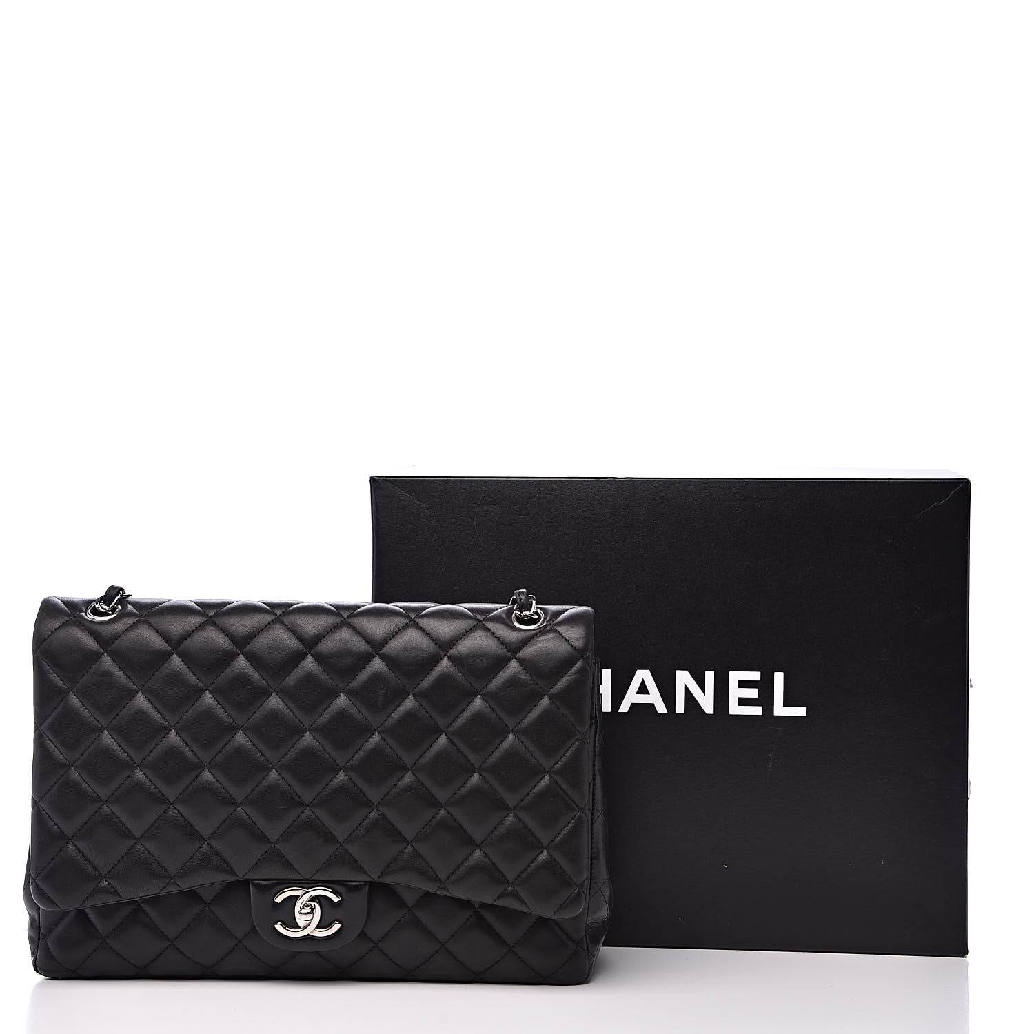 Chanel Lambskin Quilted Maxi Double Flap Black 22 of 22
