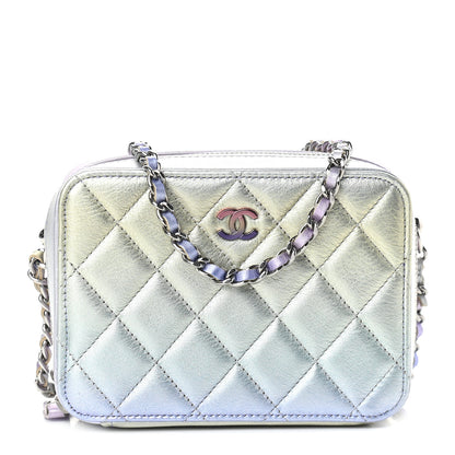 Chanel Metallic Gradient Calfskin Quilted Camera Case Blue Yellow Purple 1 of 9