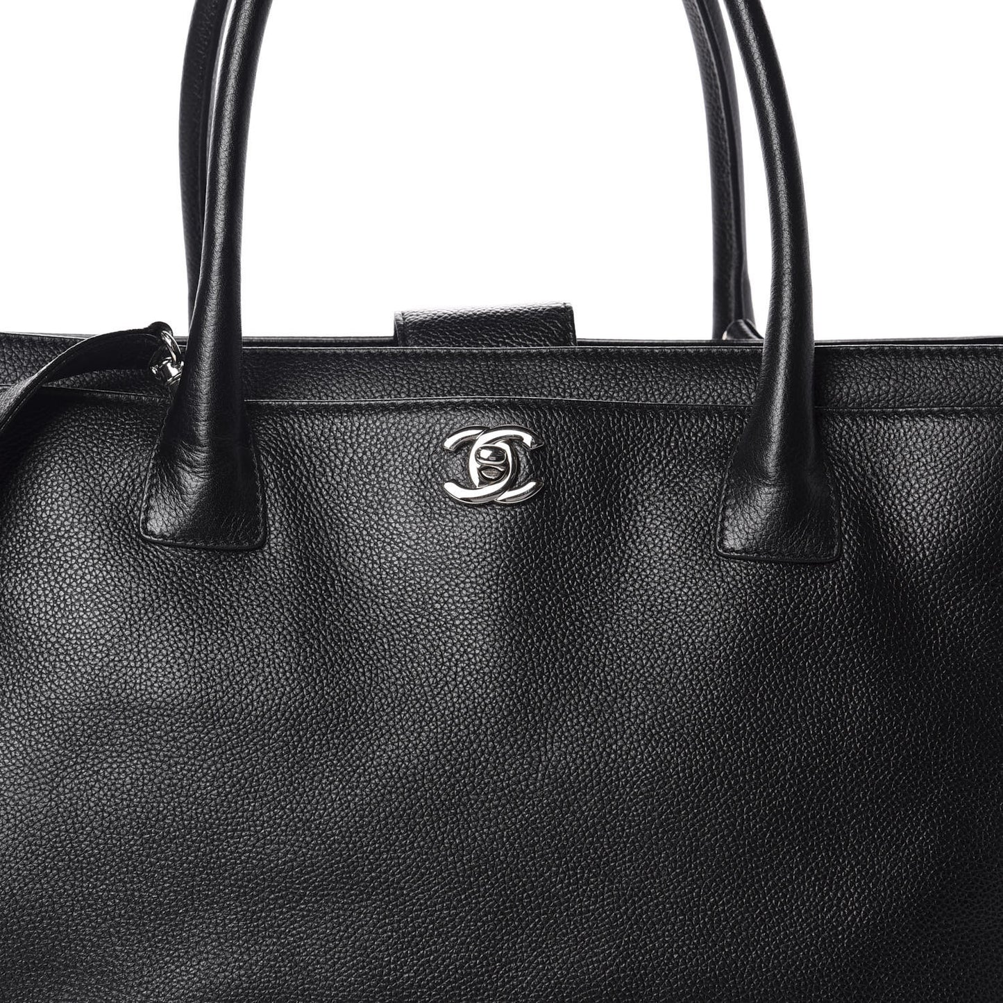 Calfskin Cerf Executive Shopper Tote Black