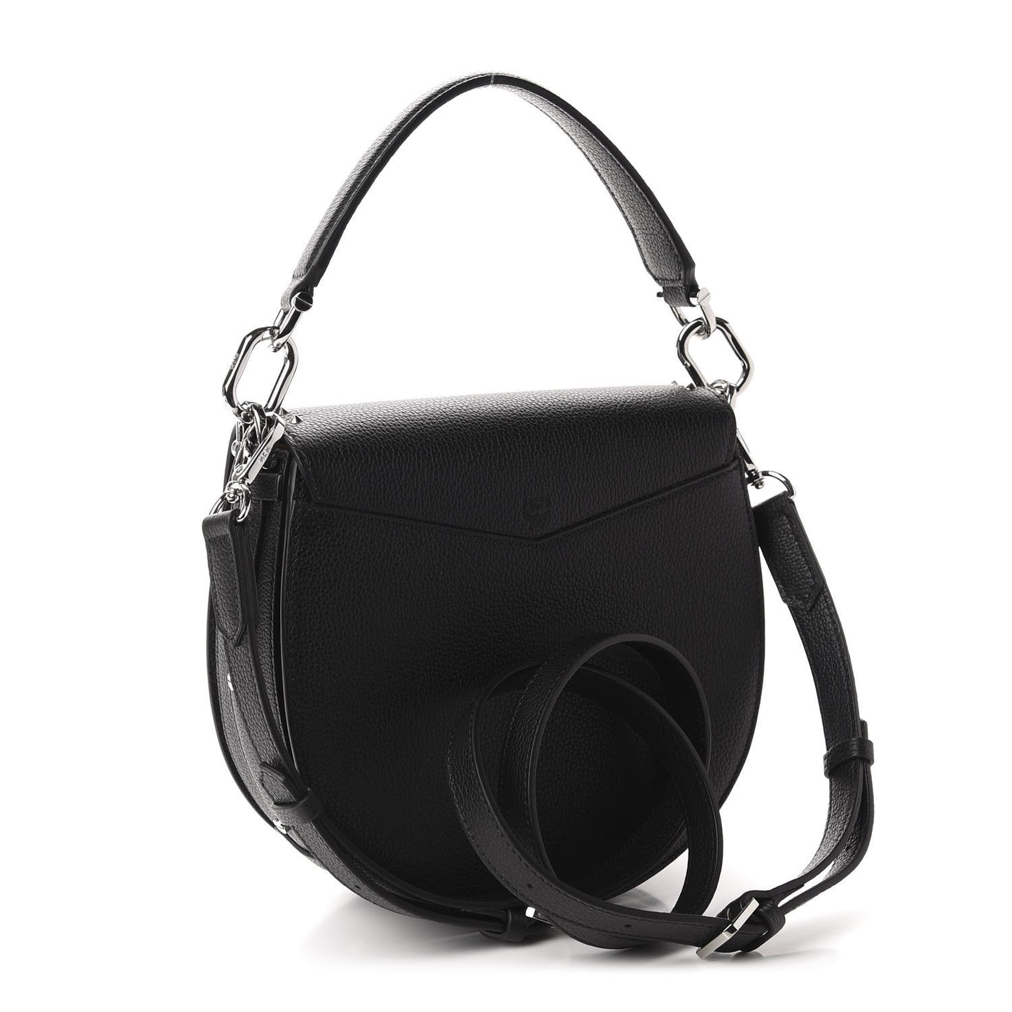 Grained Calfskin Small Patricia Studded Crossbody Bag Black