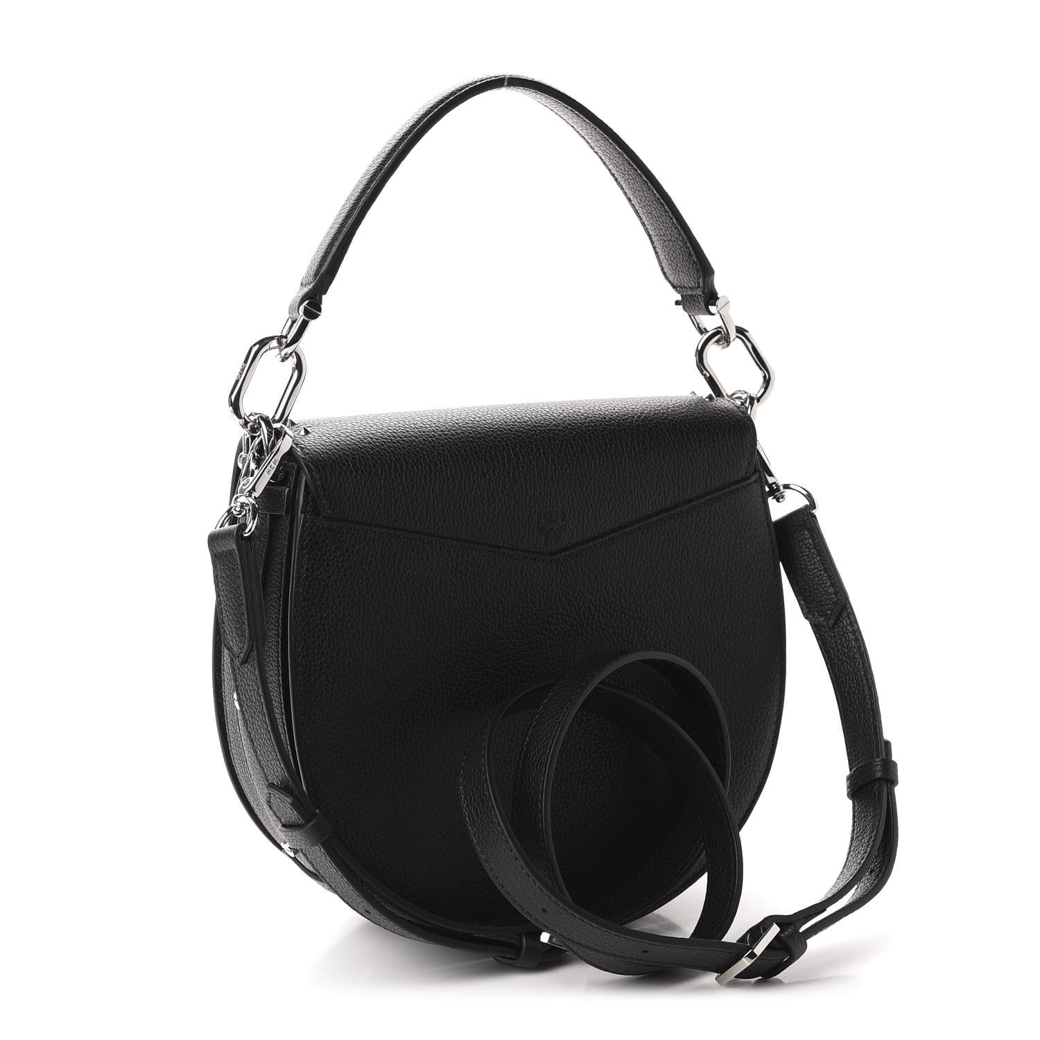 MCM Grained Calfskin Small Patricia Studded Crossbody Bag Black 3 of 10