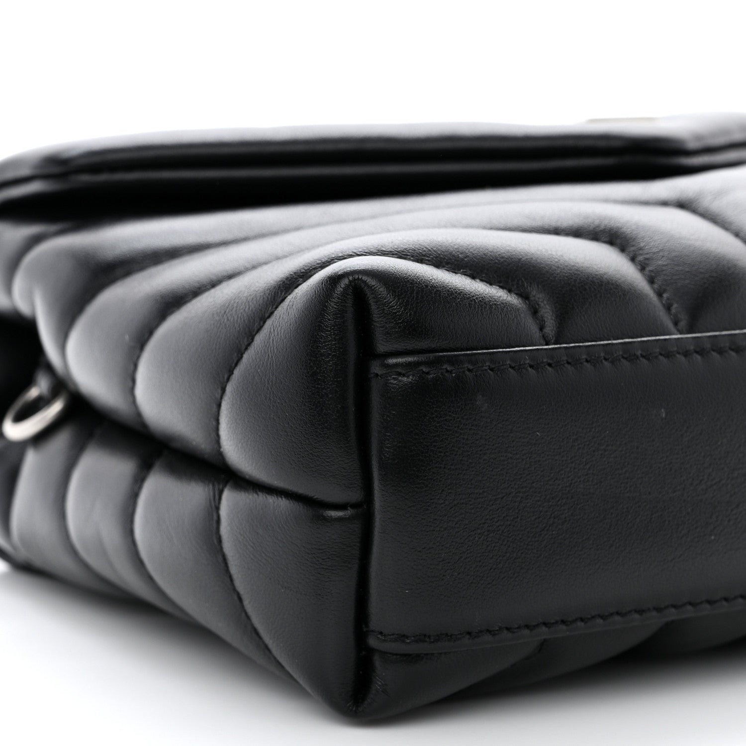 Saint Laurent Calfskin Y Quilted Monogram Toy Loulou Crossbody Satchel Black 11 of 13