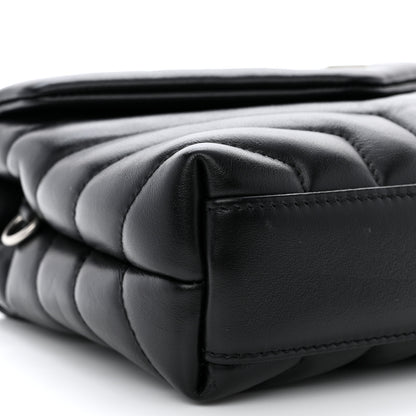 Saint Laurent Calfskin Y Quilted Monogram Toy Loulou Crossbody Satchel Black 11 of 13
