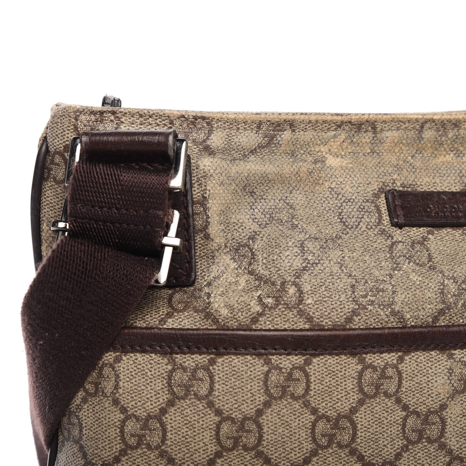 Gucci GG Plus Monogram Medium Flat Messenger Bag Dark Brown 13 of 13