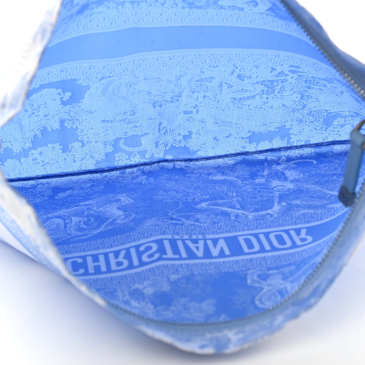 Christian Dior Canvas Embroidered Toile De Jouy Diortravel Zipped Pouch Cornflower Blue 5 of 7