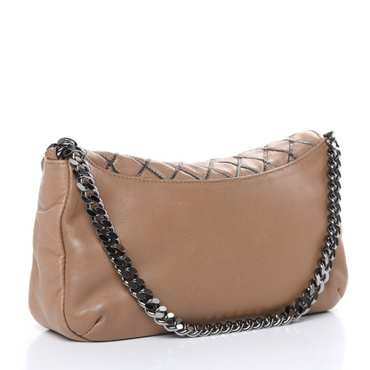 Chanel Lambskin Chain Stitch Clutch Dark Beige 3 of 18