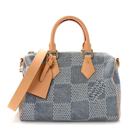 Louis Vuitton Damier Denim 3D Speedy Bandouliere 25 Bleu 1 of 9