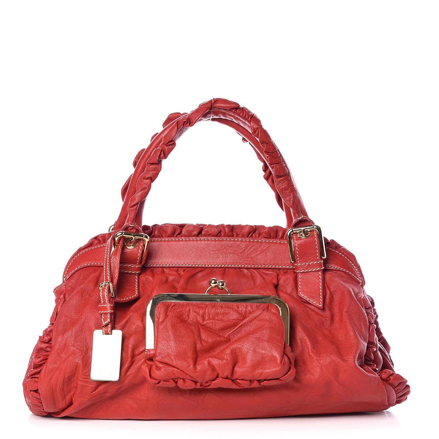 Dolce & Gabbana Calfskin XX Anniversary Ruffled Tote Red 1 of 8
