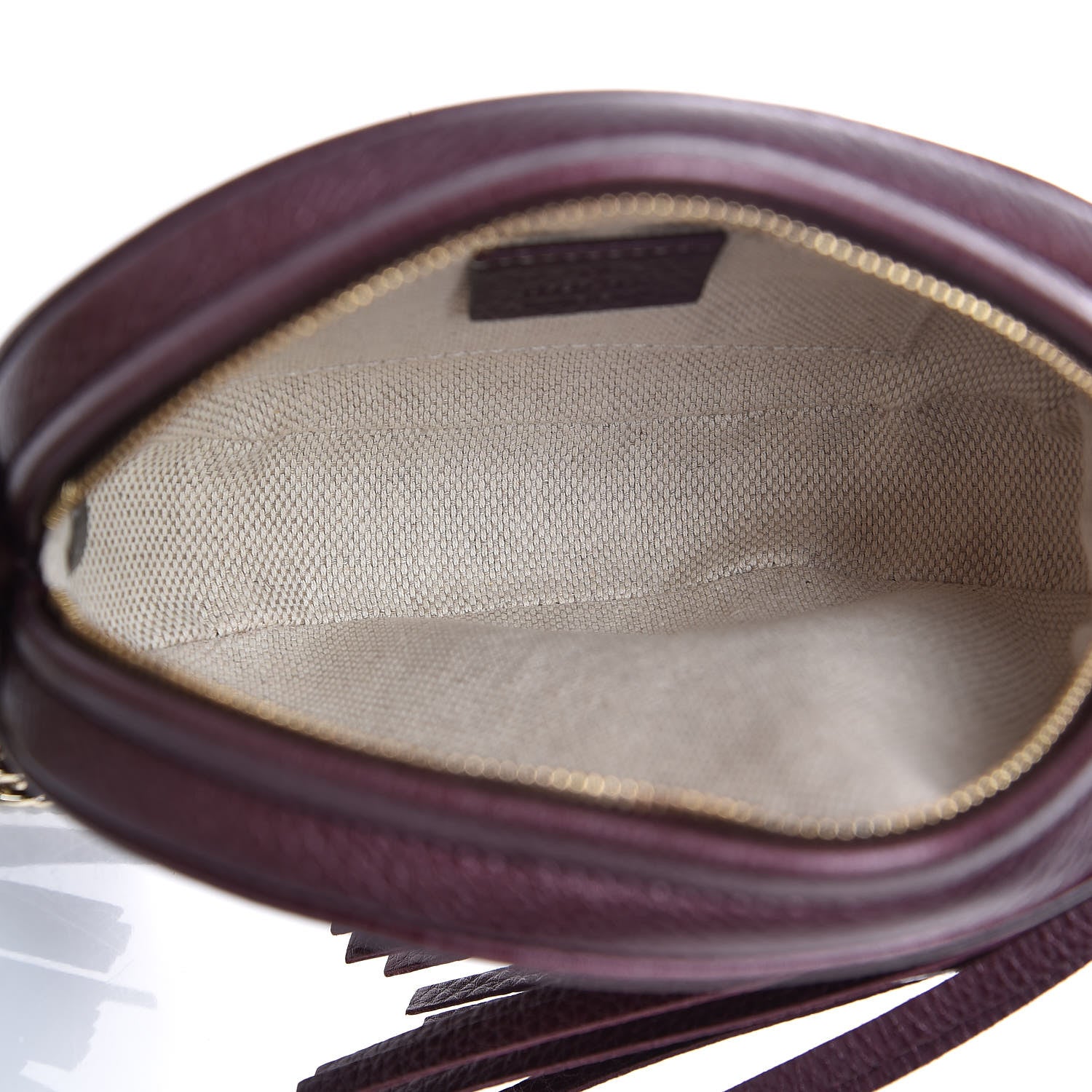Gucci Metallic Cellarius Calfskin Mini Soho Chain Bag Classic Burgundy 5 of 7