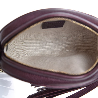 Gucci Metallic Cellarius Calfskin Mini Soho Chain Bag Classic Burgundy 7 of 11