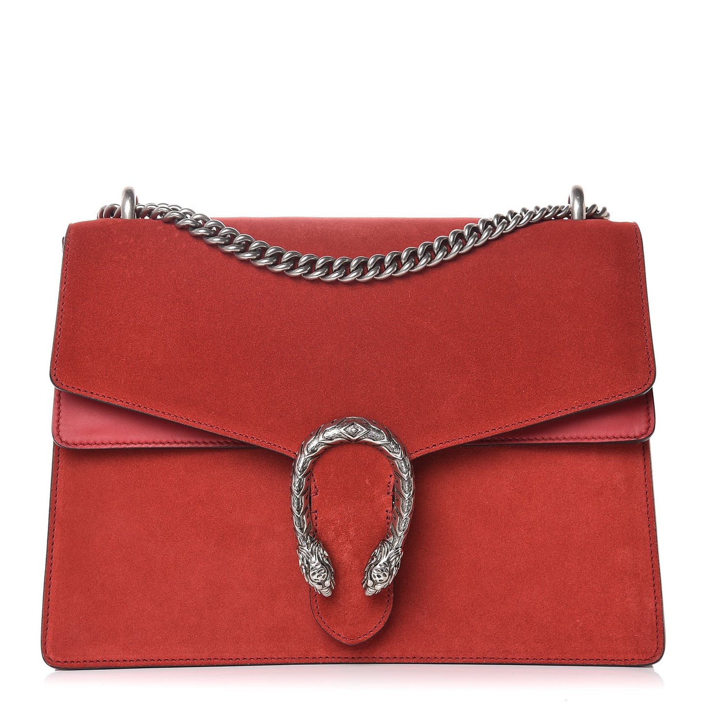 Suede Vitello Velvet Medium Dionysus Shoulder Bag Vulcanic Red