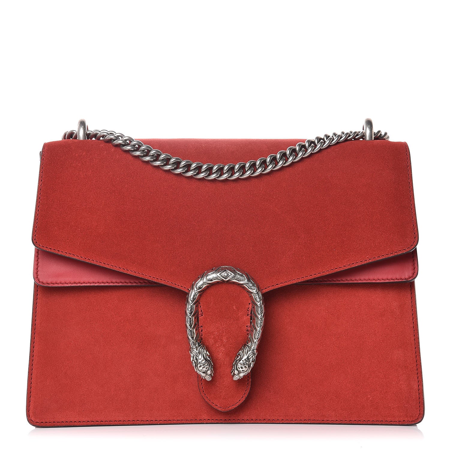 Gucci Suede Vitello Velvet Medium Dionysus Shoulder Bag Vulcanic Red 1 of 11