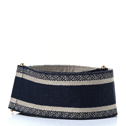 Christian Dior Canvas Embroidered Shoulder Strap Blue 2 of 3