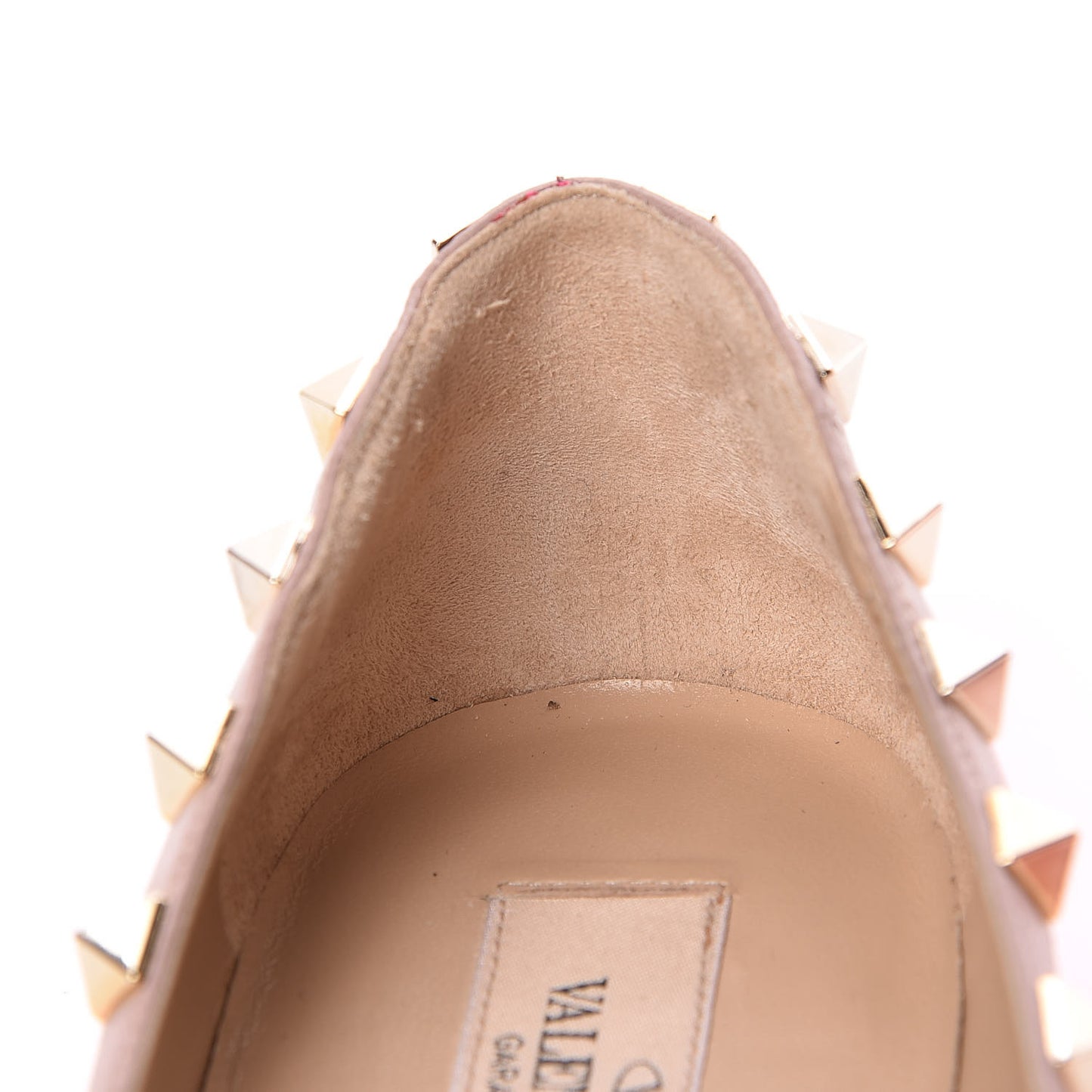Patent Nappa Rockstud Ballerina Flats 38 Fuxia Fluo Poudre