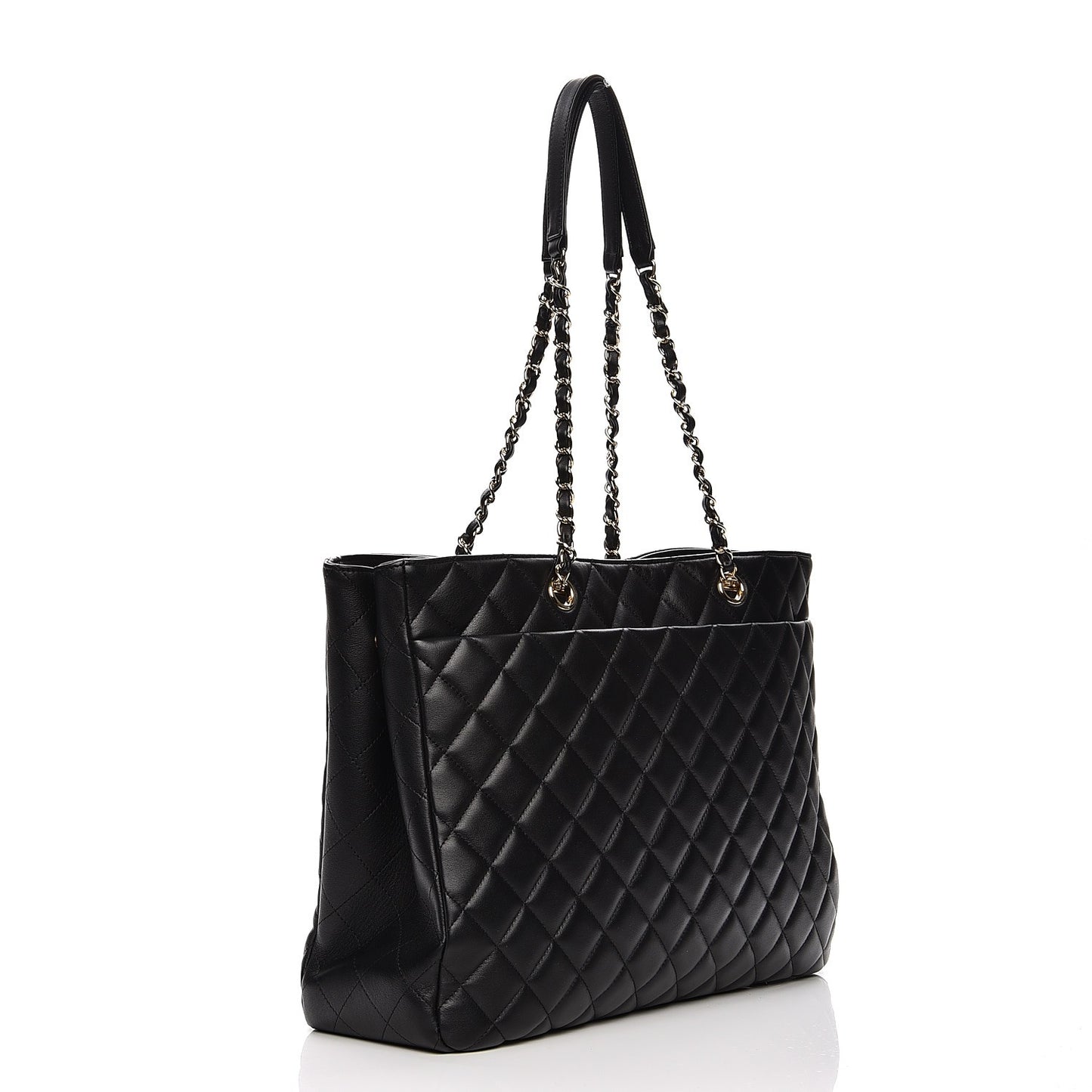 Calfskin Quilted Timeless Tote Black