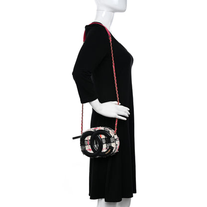 Chanel Tweed Lambskin Quilted Coco Midnight Camera Case White Black Multicolor 3 of 11