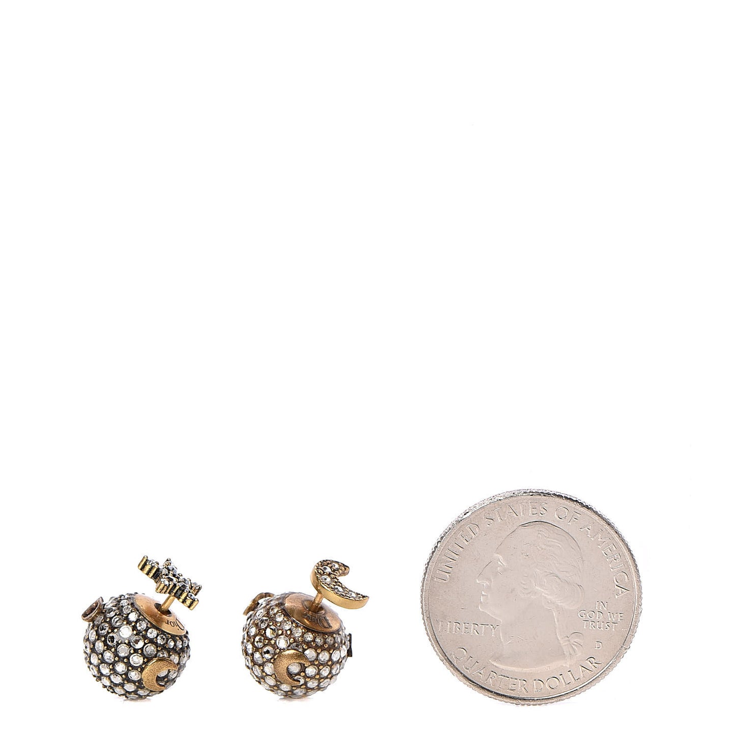 Crystal Star Moon Tribal Earrings Gold
