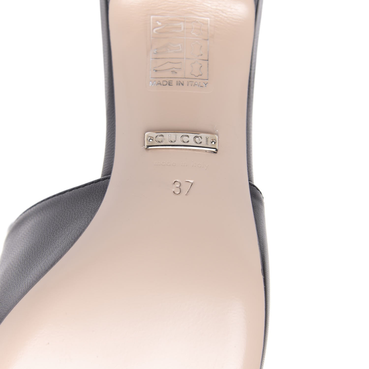 Gucci Malaga Kid Crystal Square G Madelyn Mules 37 Black 7 of 9