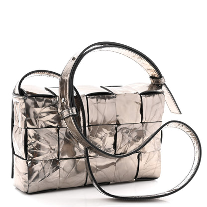 Bottega Veneta Metallic Crushed Calfskin Maxi Intrecciato Cassette Crossbody Bag Anchor 3 of 11