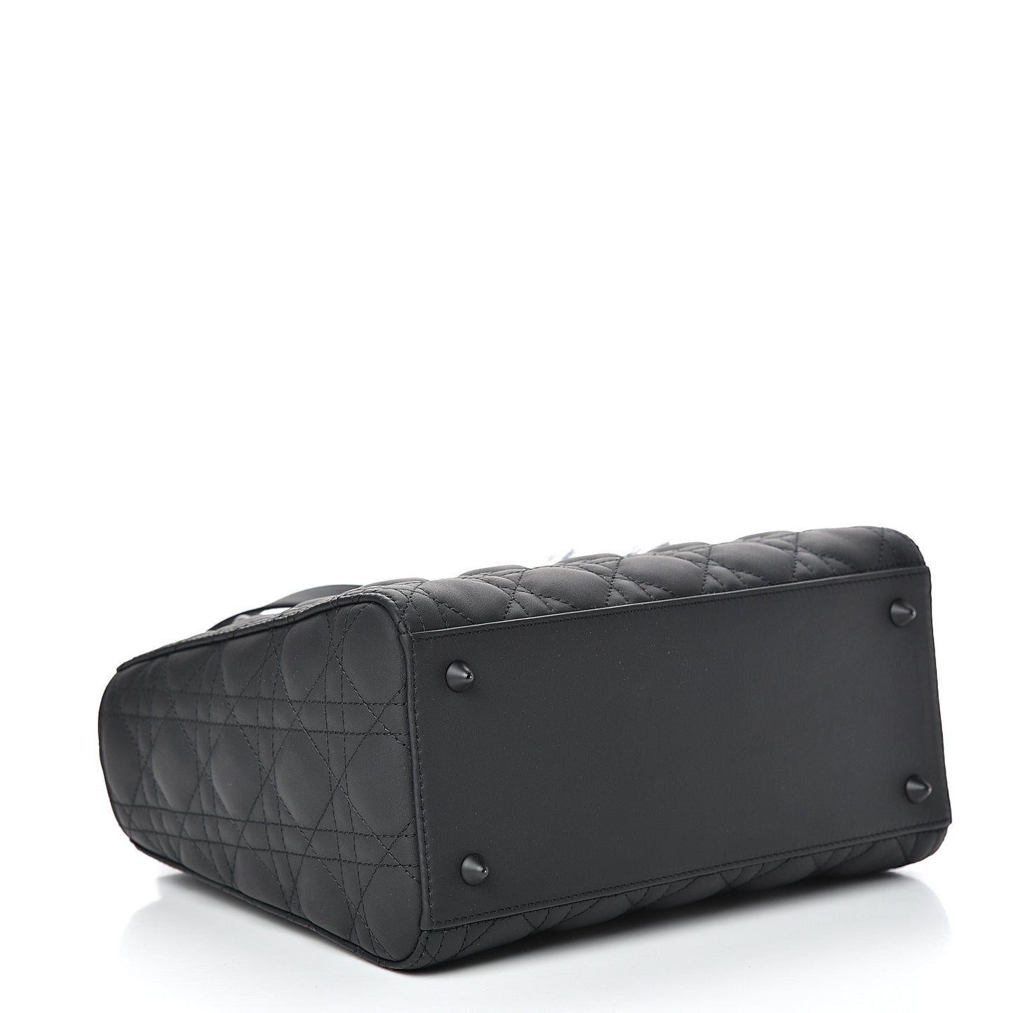 Ultra Matte Calfskin Cannage Medium Lady Dior Black