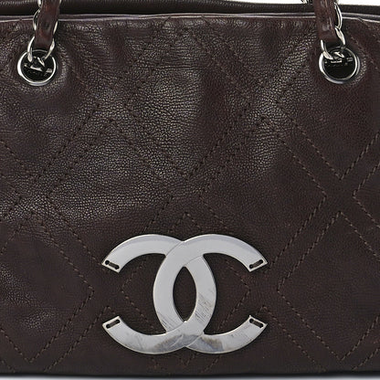 Chanel Calfskin Large Diamond Stitch Tote Brown 10 of 14