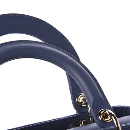 Christian Dior Lambskin Cannage Medium Lady Dior Navy 10 of 14