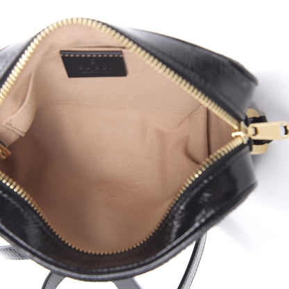 Gucci Suede Patent Web Mini Ophidia Shoulder Bag Black 5 of 11