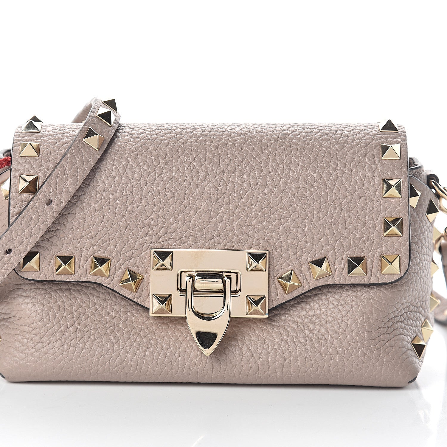 Valentino Garavani Pebbled Calfskin Mini Rockstud Crossbody Bag Poudre 6 of 8