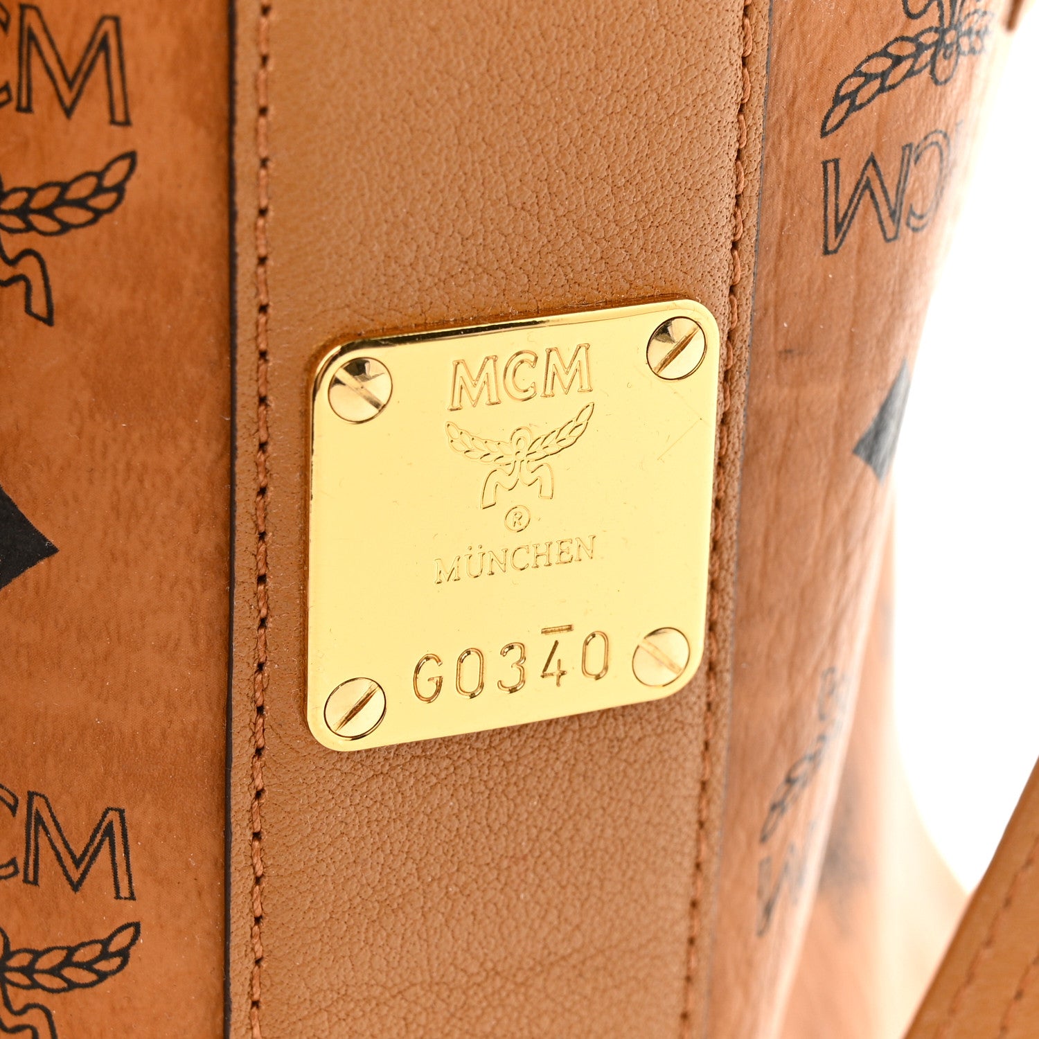 MCM Visetos Medium Liz Reversible Shopper Tote Cognac 6 of 9