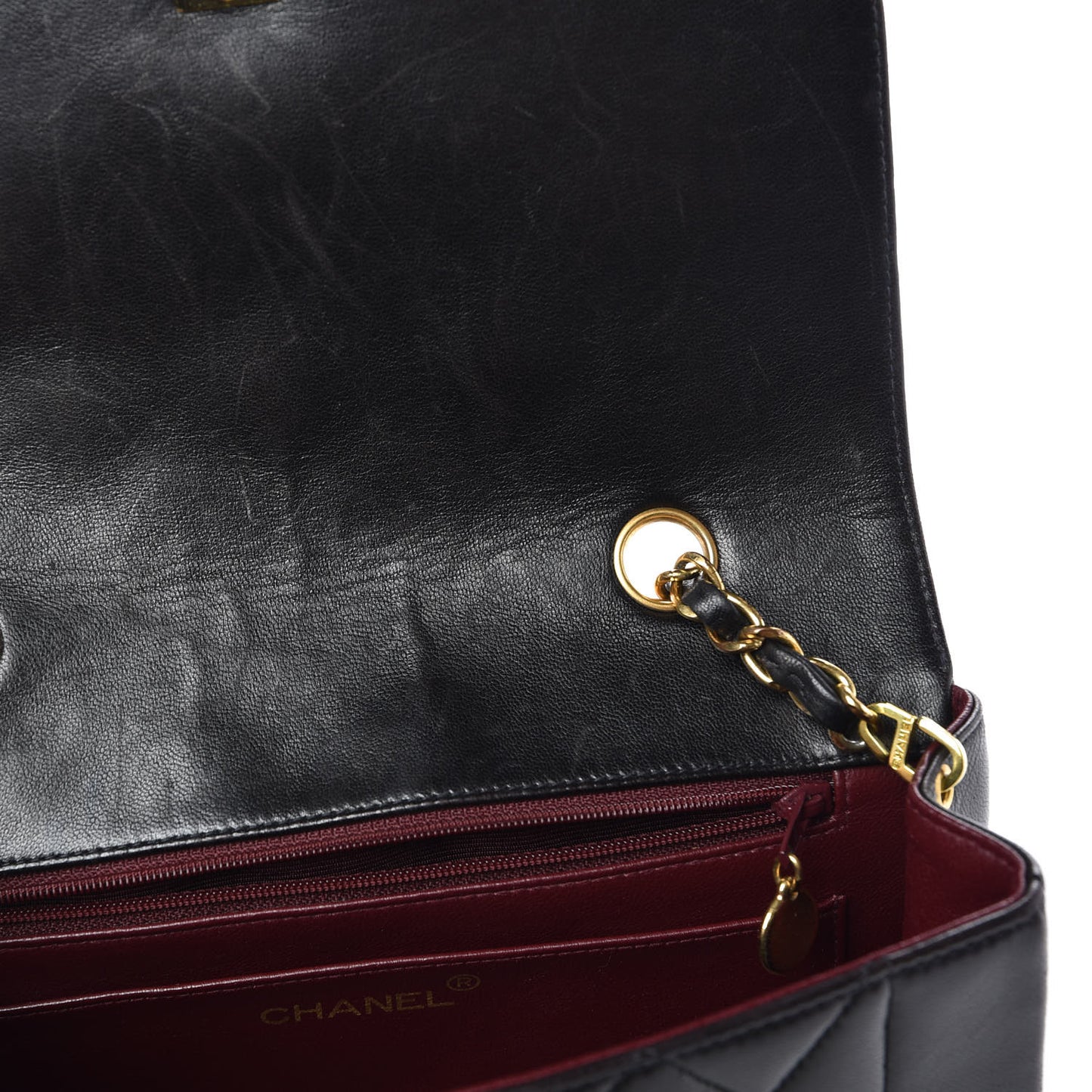 Lambskin Quilted Small Single Flap Black