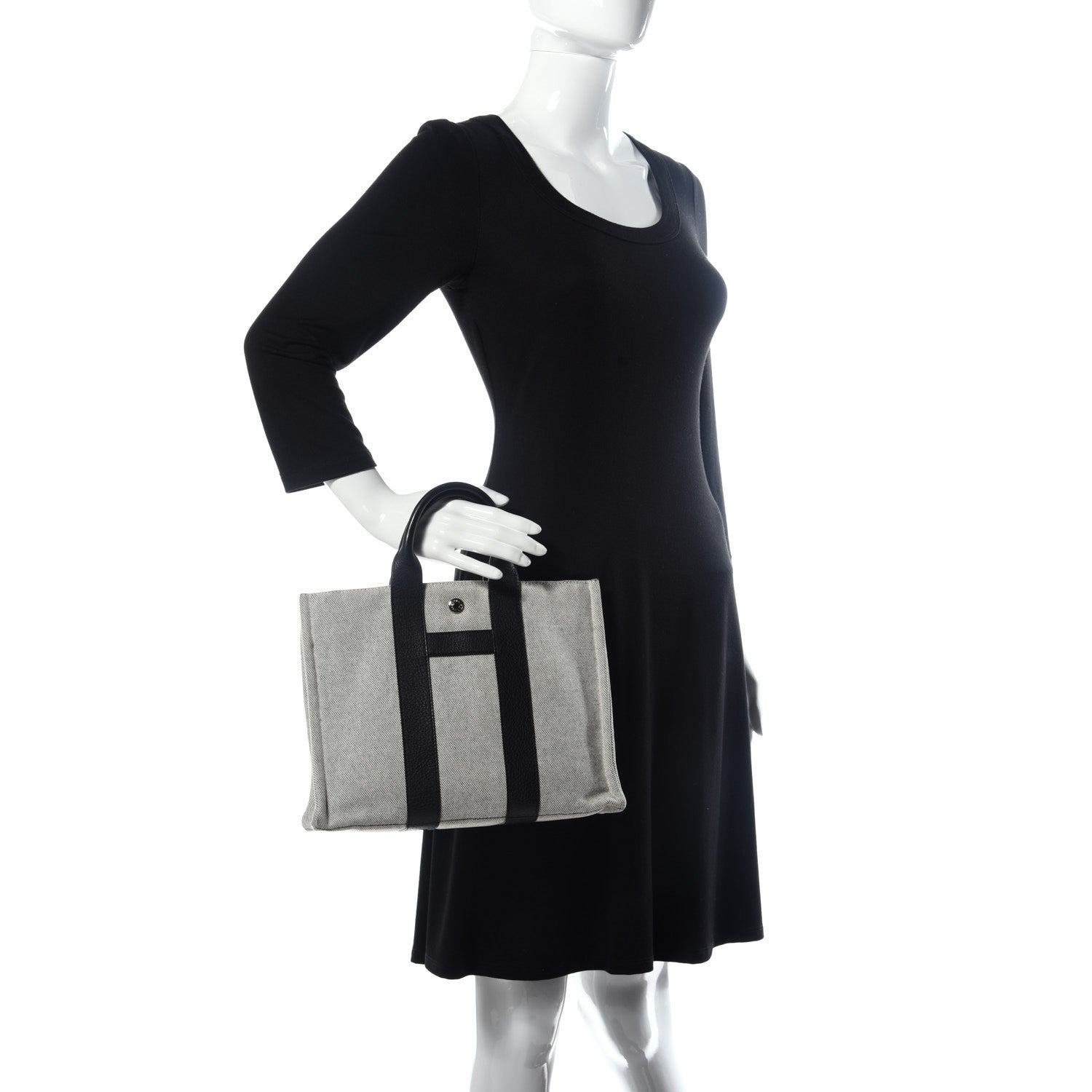 Hermes Buffle Skipper Toile Tote Black 2 of 8