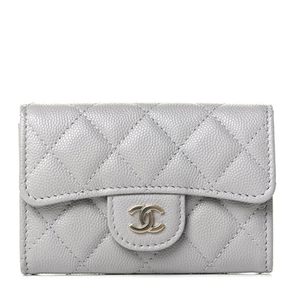 Chanel Caviar Quilted Flap Card Holder Wallet Grey 1 of 6