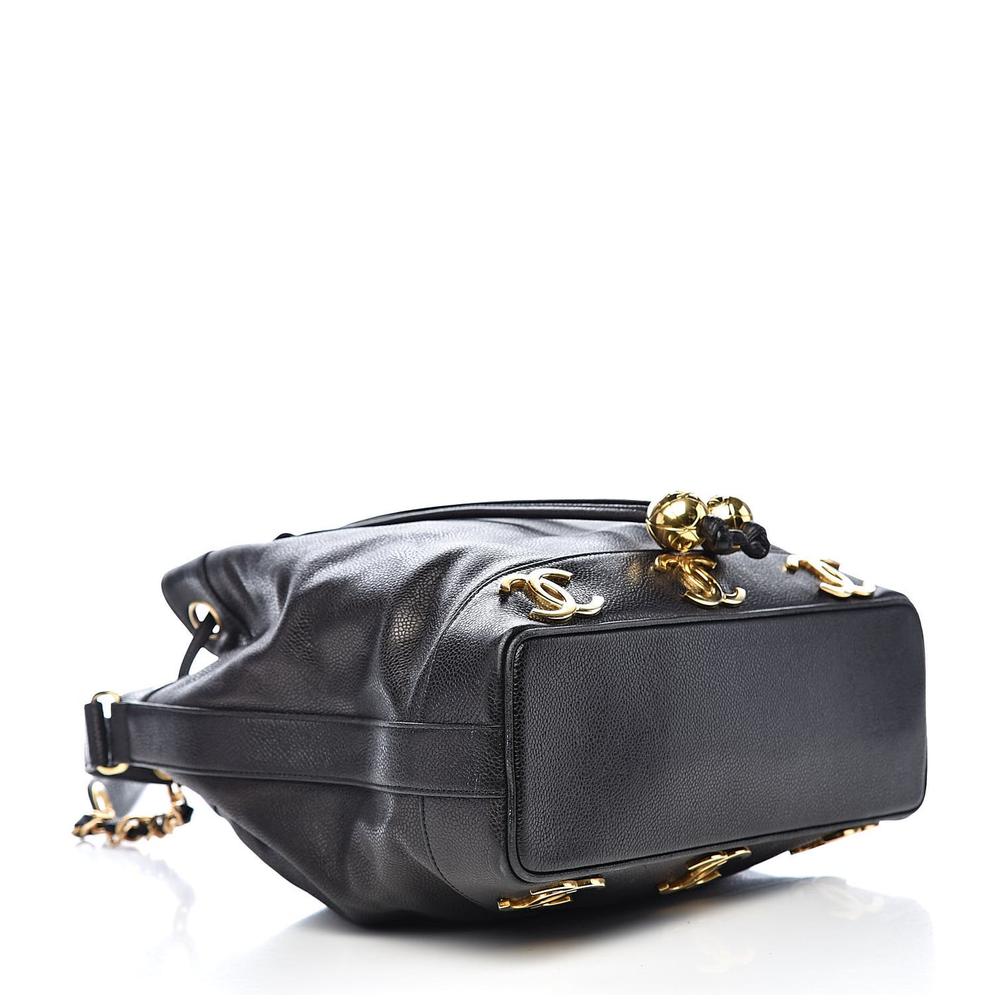 Caviar CC Drawstring Shoulder Bag Black