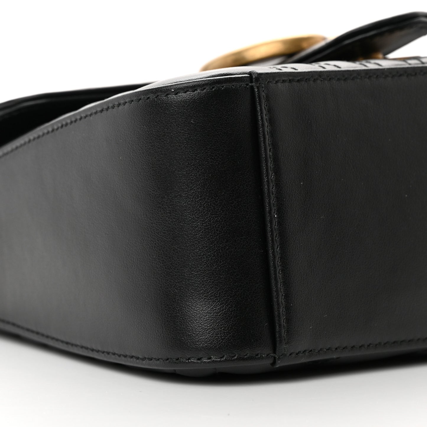 Calfskin Matelasse Mini GG Marmont Top Handle Shoulder Bag Black