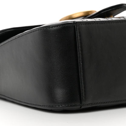 Gucci Calfskin Matelasse Mini GG Marmont Top Handle Shoulder Bag Black 9 of 13