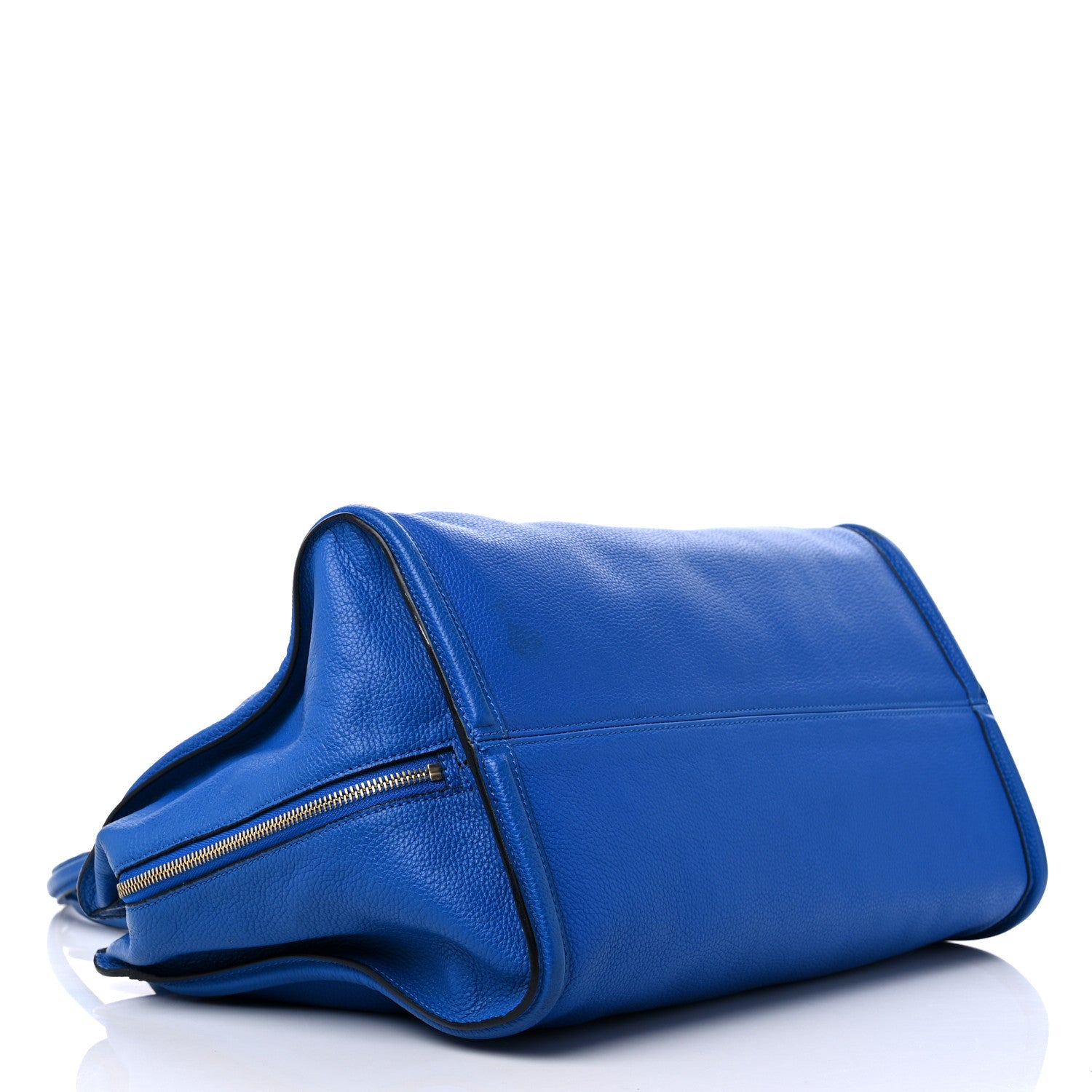 Alexander McQueen Pebbled Calfskin Large Skull Padlock Zip Around Tote Cobalt 4 of 16