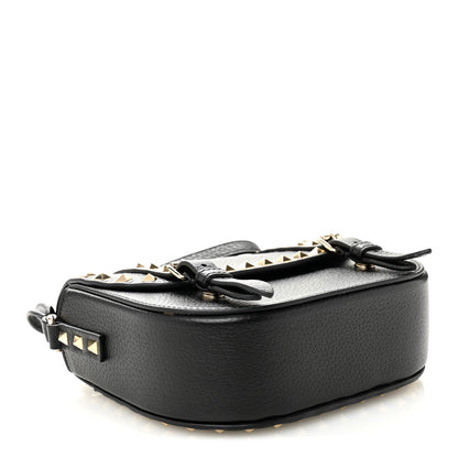Valentino Garavani Grained Calfskin Rockstud Flap Messenger Black 4 of 9