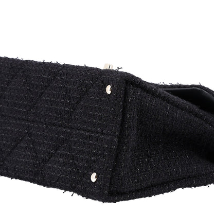 Chanel Tweed Quilted Medium Retro Twist Top Handle Flap  Black 11 of 11