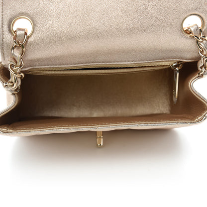 Chanel Metallic Lambskin Quilted Mini Square Flap Gold 5 of 10