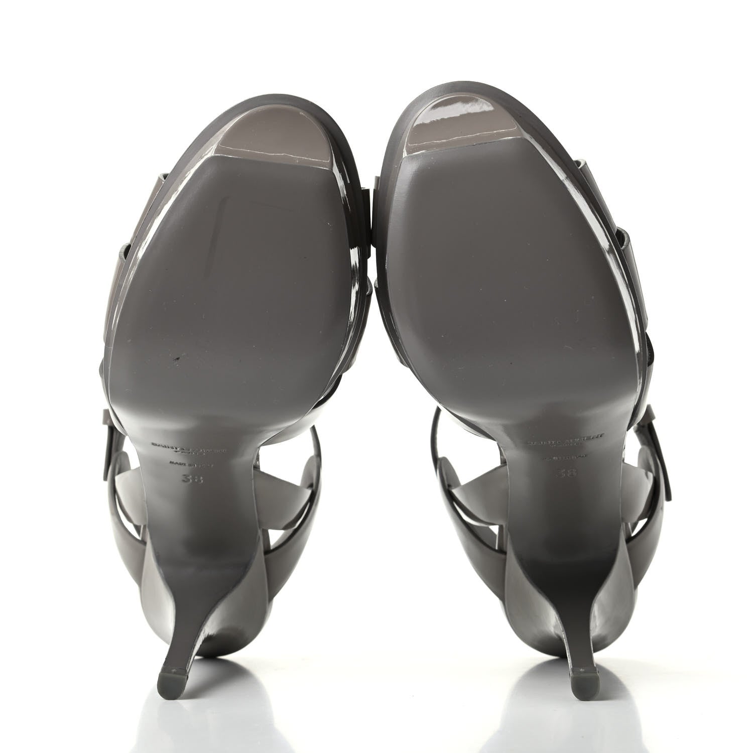 Saint Laurent Patent Tribute 75 Platform Sandals 38 Fog 6 of 11