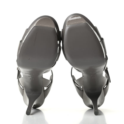 Saint Laurent Patent Tribute 75 Platform Sandals 38 Fog 6 of 11