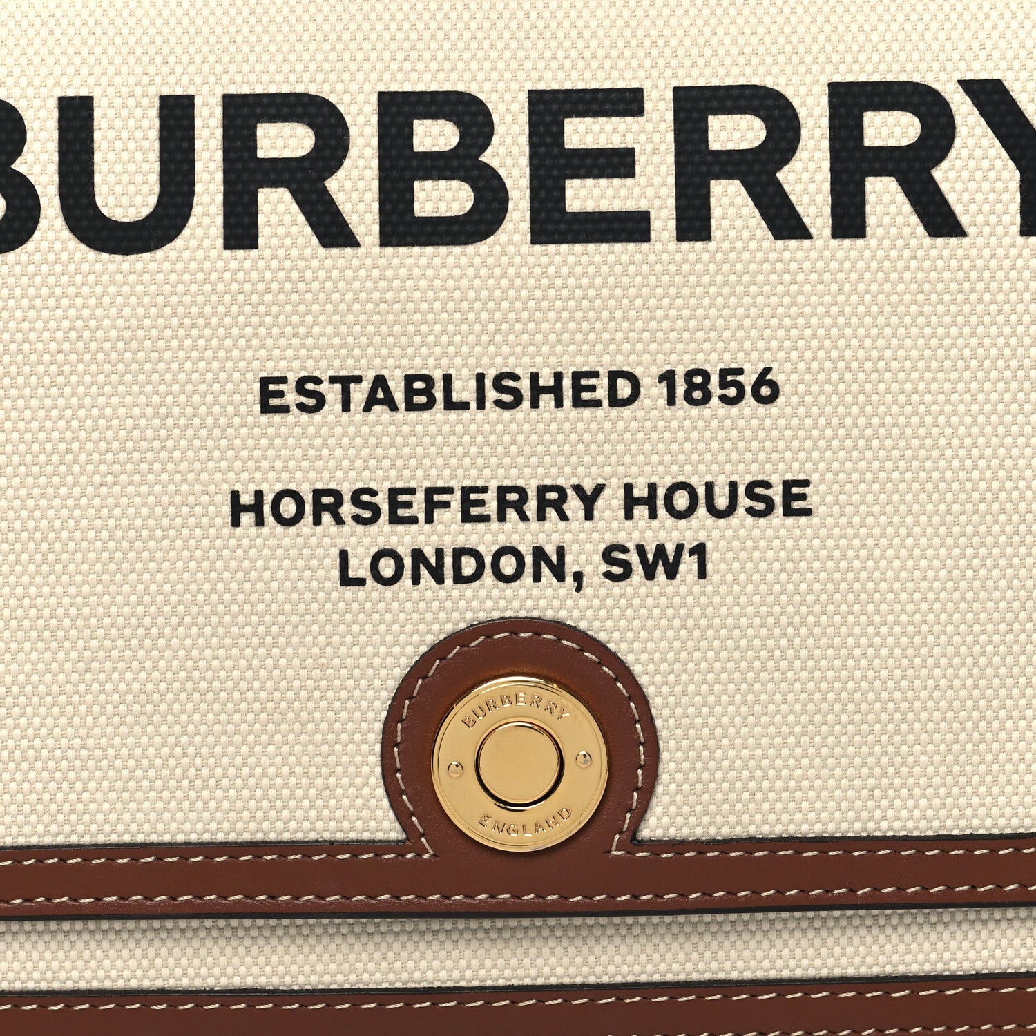 Burberry Canvas Horseferry Print Note Crossbody Bag Natural Tan 8 of 10