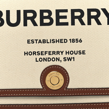 Burberry Canvas Horseferry Print Note Crossbody Bag Natural Tan 8 of 10