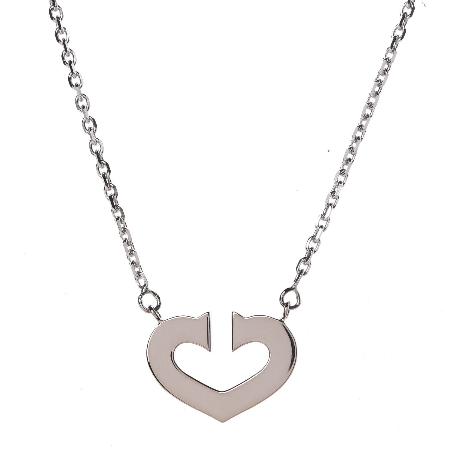 Cartier 18K White Gold Medium Hearts and Symbols Necklace 4 of 7