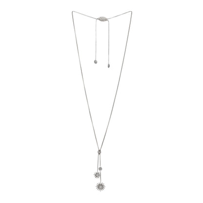 David Yurman Sterling Silver Diamond Starburst Y Necklace 2 of 3