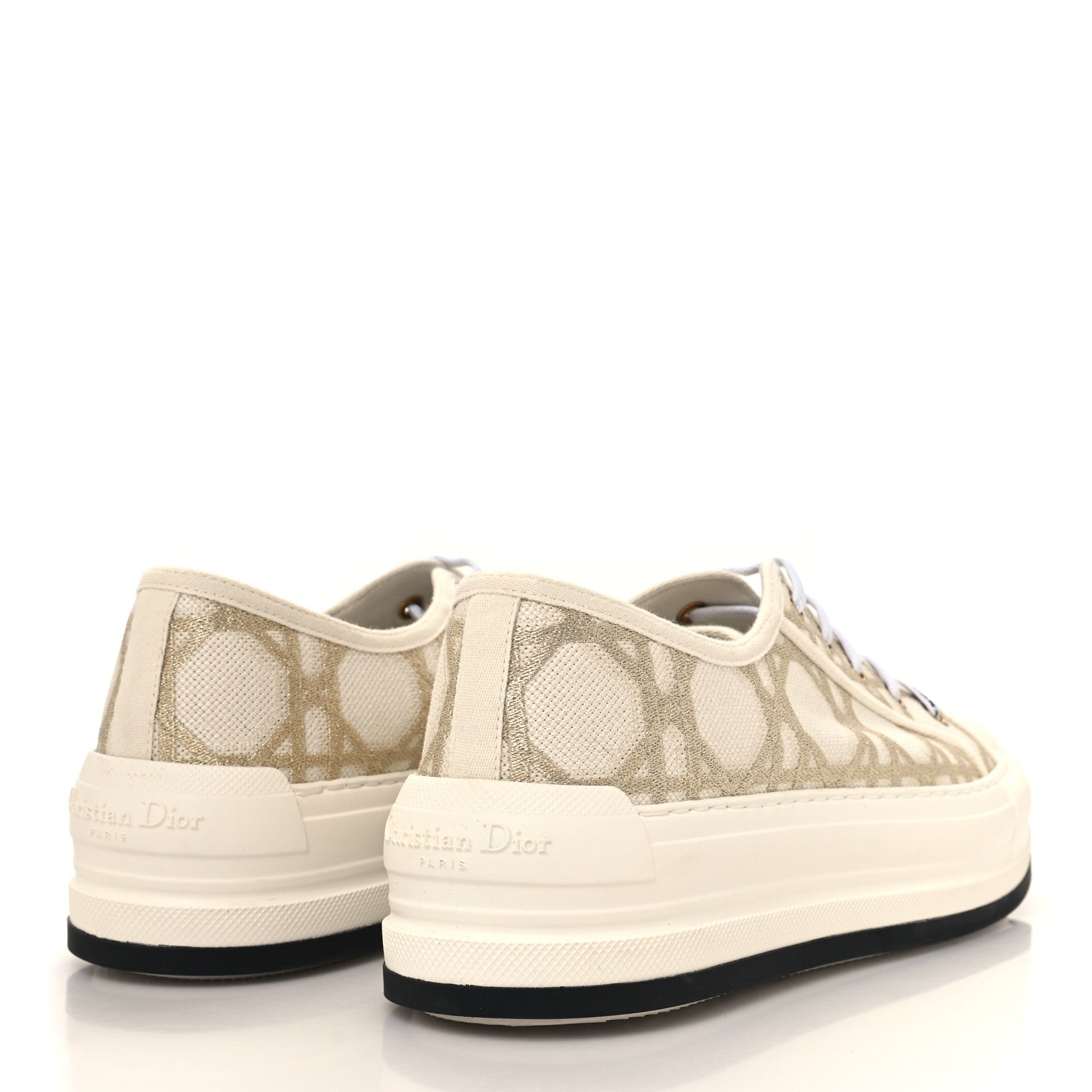 Christian Dior Canvas Walk'N'Dior Low Top Sneakers 41.5 Nude Gold 4 of 10