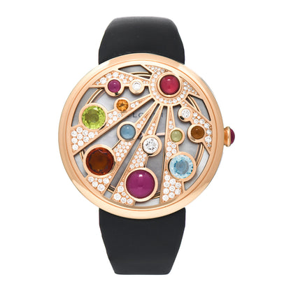 Bulgari 18K Rose Gold Satin Diamond Mother of Pearl 40mm Mediterranean Eden Quartz Watch 1 of 5