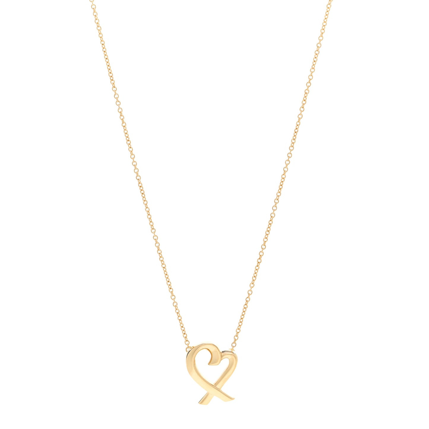 18K Yellow Gold Small Paloma Picasso Loving Heart Pendant Necklace