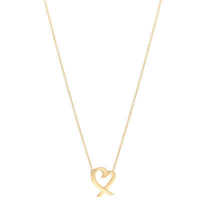 Tiffany 18K Yellow Gold Small Paloma Picasso Loving Heart Pendant Necklace 1 of 5